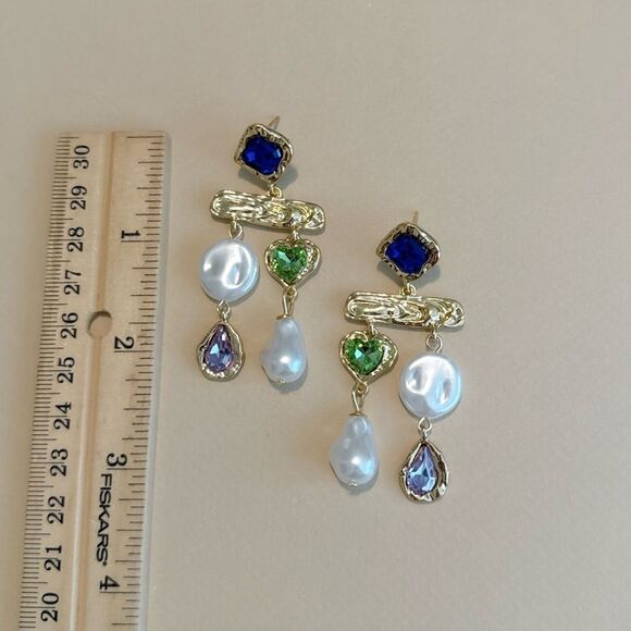 Crystal drop earrings N1057 - Picture 4 of 4